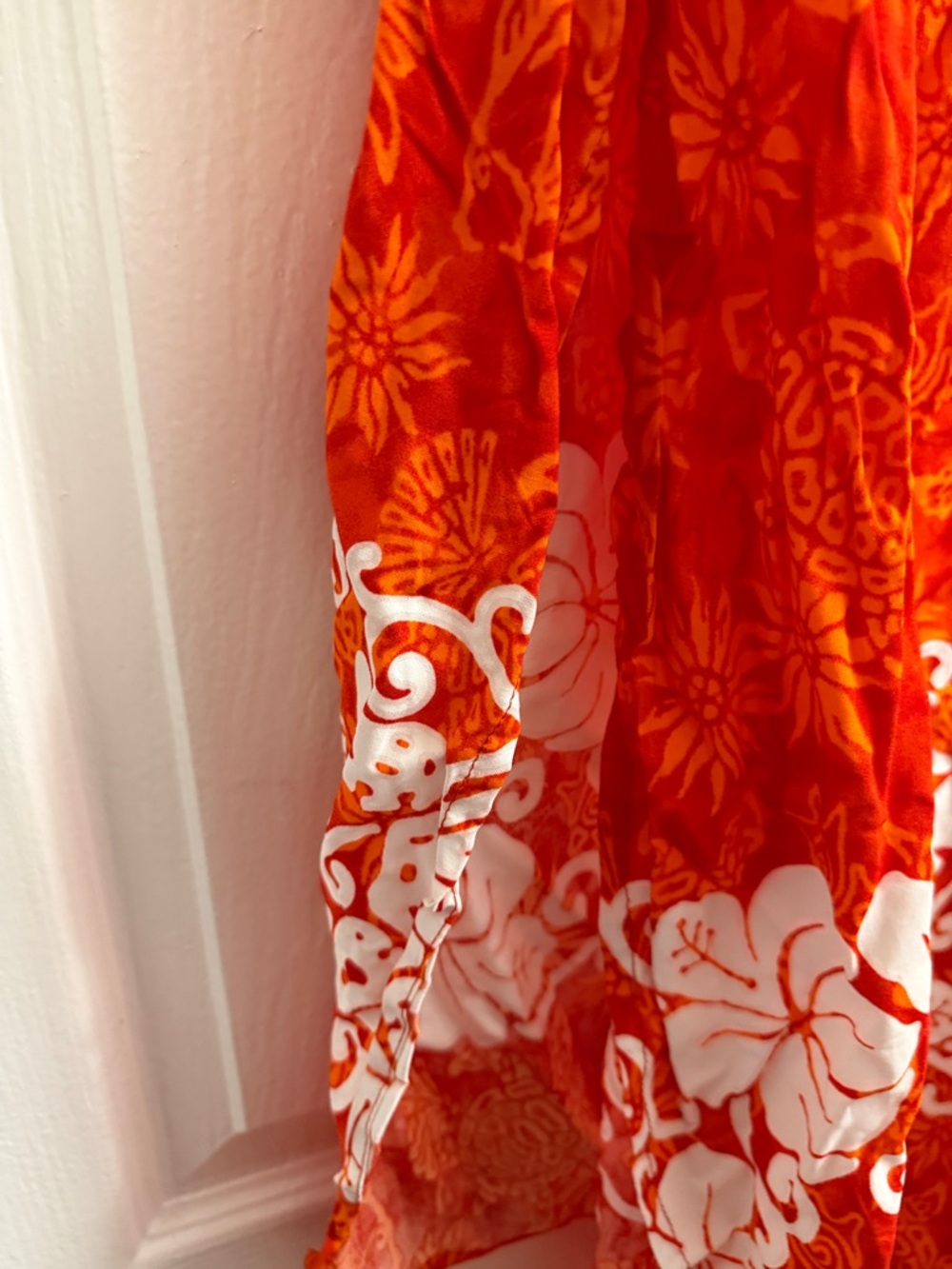Women's Orange Floral Swim Coverup Dress - Picture 3 of 6